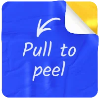 Pull to peel sticker - Interaktives Element zum Aufdecken